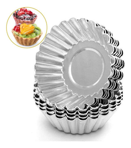 Set 24 Molde Mini Tartaleta Moldes Tarta Coctel Flor Norplat Plateado