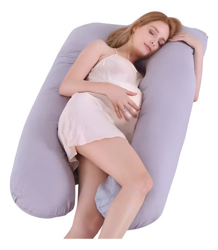 Cojín Con Funda Suave Almohada Maternal Embarazadas Norplat - Gris