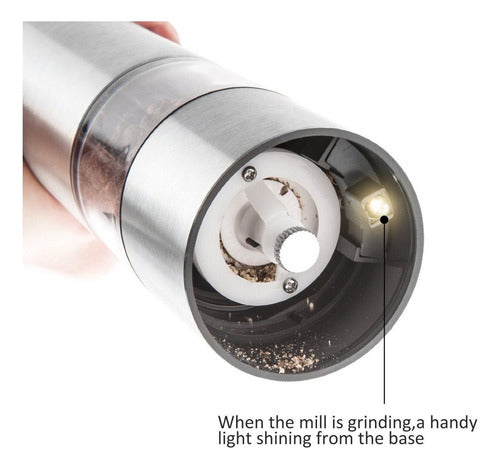 Pimentero Salero Molinillo Electrico Dispensador - Norplat Plateado