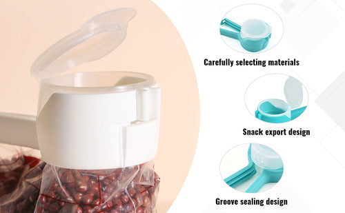 Pack 4 Clips Sella Bolsas Alimentos Con Tapas - Norplat Multicolor