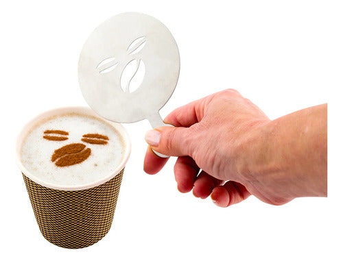 16 Plantillas Stencils Decorar Cafes Pan Cupcakes - Norplat 01