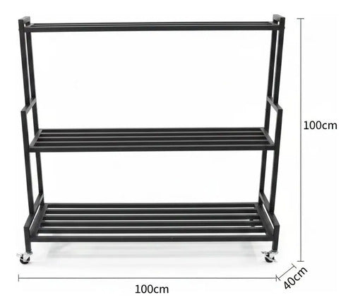 Soporte De 3 Estantes Metalico Norplat Porta Macetas Plantas Lisa