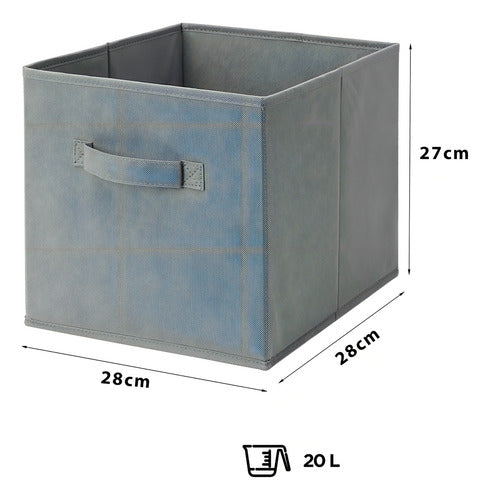 Kit 6 Cajas Organizadoras Cubo Plegables Closet Ropa Norplat Gris Oscuro Lisa