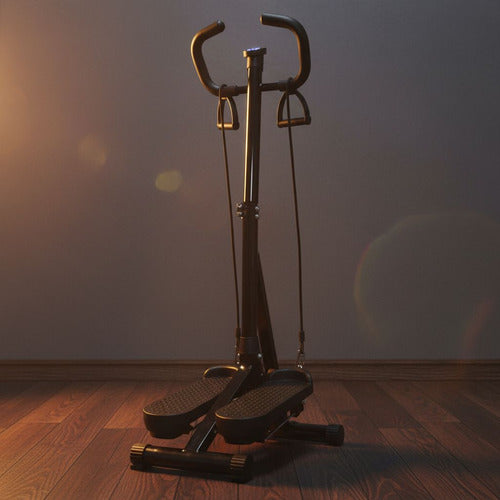 Mini Stepper Eliptica Hidraulico Banda Resistencia - Norplat Negro