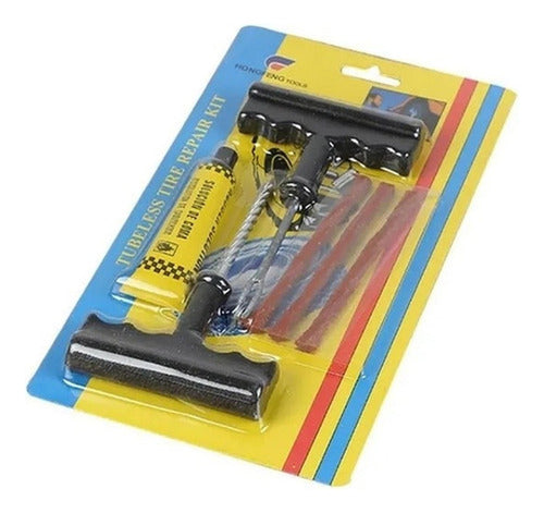 Kit De Parches Tubeless Para Reparación Neumáticos - Norplat Negro