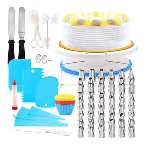 Kit Boquillas Repostería Con Soporte Giratorio 106u Norplat Blanco