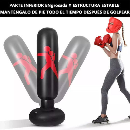 Saco De Boxeo De Pie Inflable 160cm + Bomba De Pie
