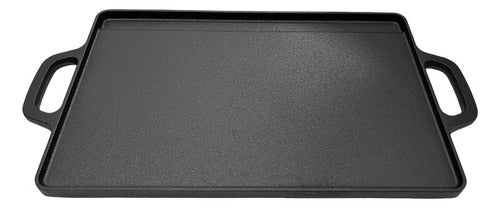 Plancha Churrasquera Norplat Hierro Fundido 2en1 45x22x1.5cm Negro