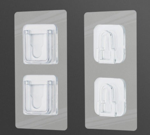 Ganchos De Pared 6x12 Dobles Adhesivos Doble Cara 10 Pares Transparente