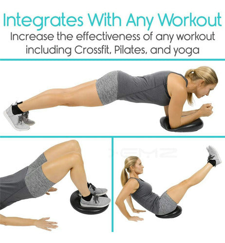 Disco De Balance Y Equilibrio Mini Bosu Erizo Yoga - Norplat Negro