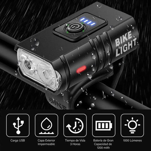 Luces Delanteras Y Traseras Para Lluvia Bicicleta - Norplat Negro