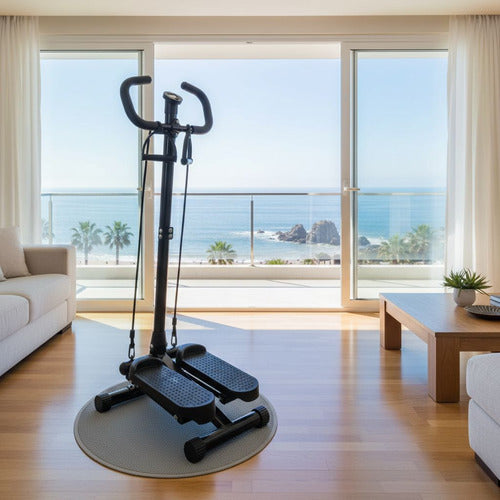 Mini Stepper Eliptica Hidraulico Banda Resistencia - Norplat Negro