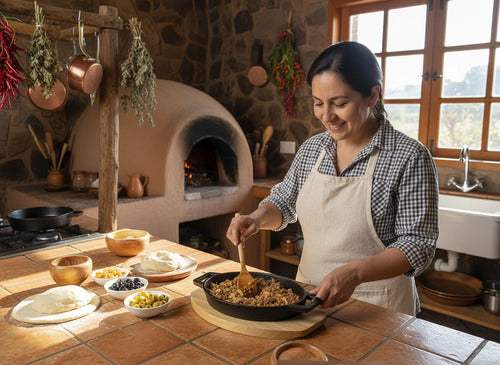 Sartén Cacerola Norplat Hierro Fundido Ovalado + Base Madera Negro
