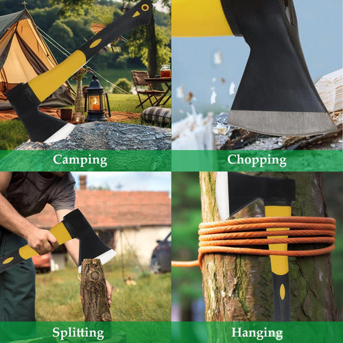 Hacha De Mano Mango De Fibra Cabeza De 1kg - Norplat Amarillo