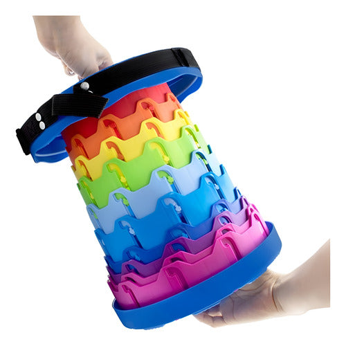 Taburete Plegable Portátil De Plástico Retráctil - Norplat Multicolor