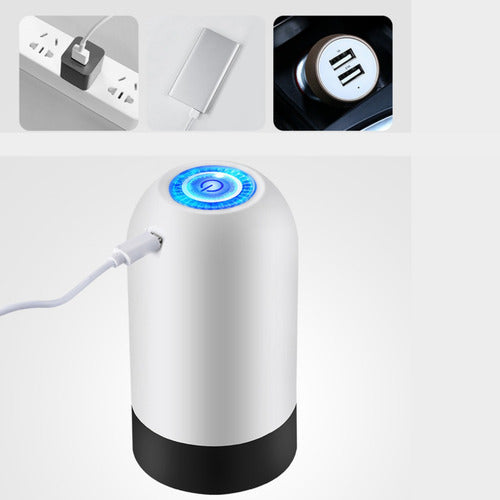 Dispensador De Agua Eléctrico Bomba Para Botellón Usb Blanco/negro
