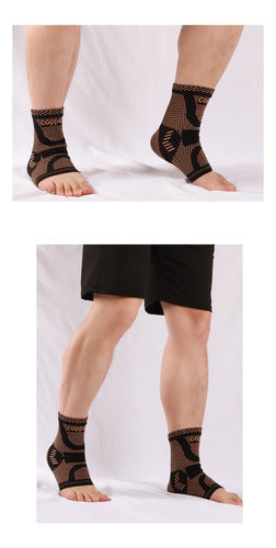 Pack 2 Tobillera Deportiva Compresión Con Fibra De Cobre S