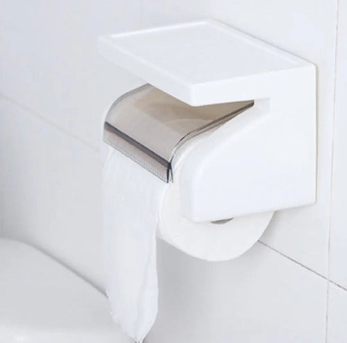 Porta Confort Y Repisa - Porta Rollo Papel Higiénico Norplat Blanco