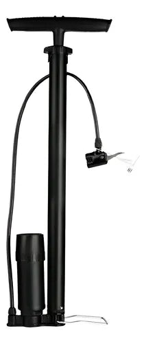 Bombin Bicicleta Pro Inflador Balon Medidor Presion Norplat Negro