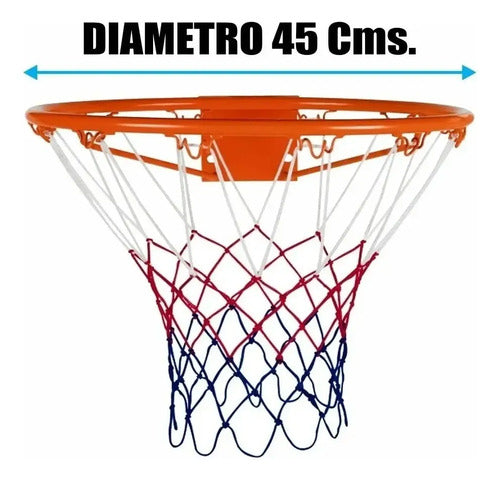 Aro De Basquet Reforzado Norplat Con Red Medida Profesional