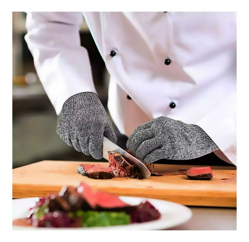 Guantes Anti Corte Para Cocina, Tallas ; L - M Gris Talla M