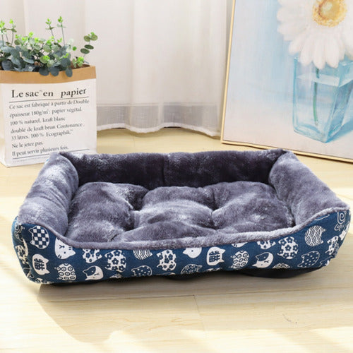 Cama Mascota Ultrasuave Gato Perro L Hasta 15kg - Wuf Azul 02