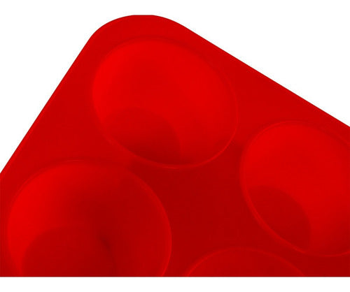 Molde De Silicona Para 6 Muffin O Cupcakes - Cukin Rojo