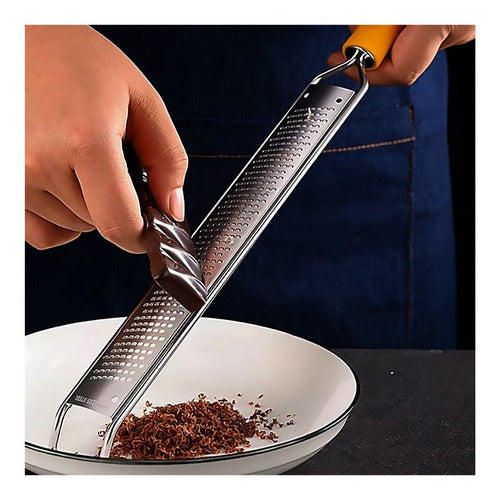 Rallador Manual Jengibre Limón Ajo Acero Inoxidable Cocina Negro Y Plateado