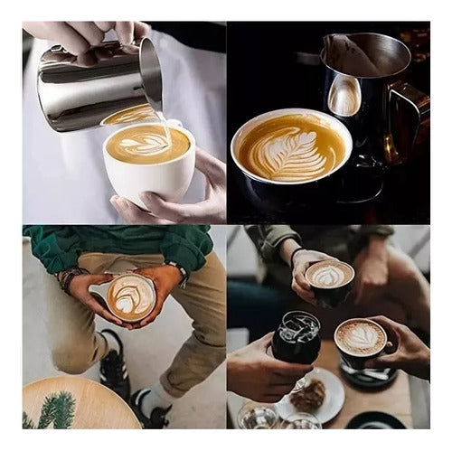 Jarro Lechero Jarra Espuma De Leche Jarra Texturizar 600ml Plateado