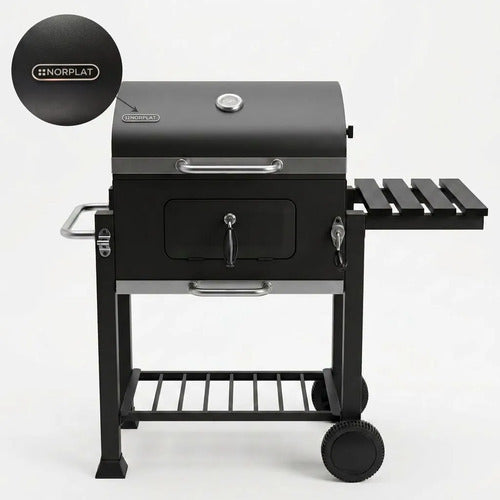 Parrilla Carbón Tapio Norplat Asado Elevador Bbq Grill Rueda Negro