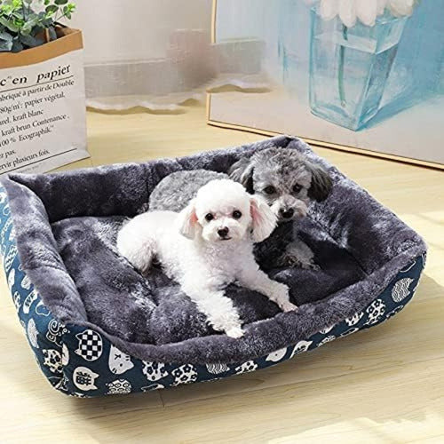 Cama Mascota Ultrasuave Gato Perro Xxl Hasta 50kg - Wuf Azul 02
