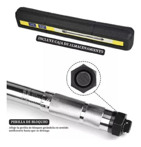 Llave De Torque Torquímetro 1/2 10-150 Lbs Pro - Norplat Plateado