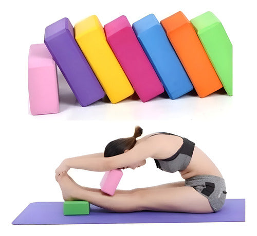 Fitness Yoga Ladrillo Goma Eva Bloque Pilates Deporte 180g Violeta