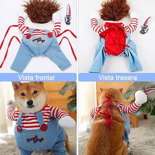 Disfraz Perro Norplat Halloween Daga Pirata / Muñeco Malvado S