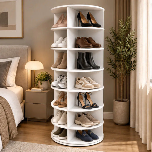 Organizador Estante Zapatero Giratorio 6 Niveles - Norplat Blanco