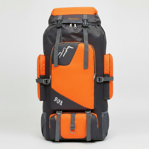 Mochila Impermeable Norplat 90l Para Camping Trekking Viajes Naranja Claro Liso