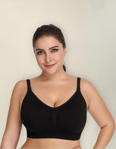 4 Sostenes Maternal Lactancia Elasticado Sin Barilla Norplat 2 Negro Y 2 Piel Liso M