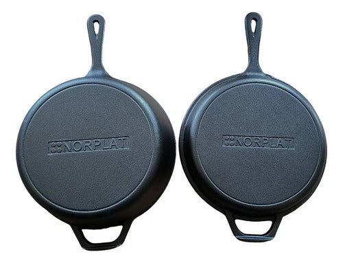 Cacerola + Sartén Norplat De Hierro Fundido Dutch Oven Ø26cm Negro
