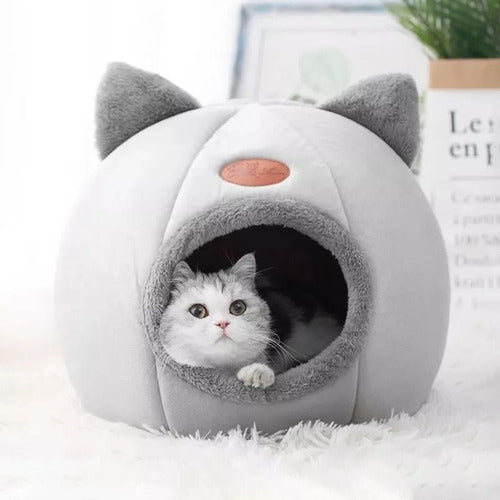Casa Cama Plush Iglu Nido De Gatos Y Perros Xl Grande - Wuf Gris Iglú