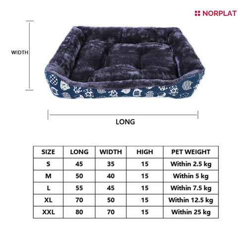 Cama Mascota Ultrasuave Gato Perro L Hasta 15kg - Wuf Azul 04