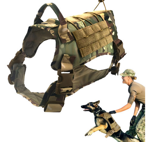 Arnés Táctico Ajustable Lanzamiento Perros Grandes Norplat Camuflado Verde L Camuflado Tactico
