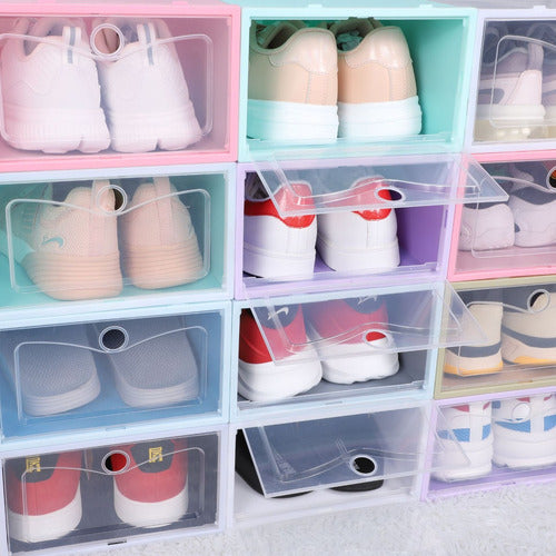 Cajones Organizadores De Zapatos  Pack Con 10 Unidades Agarre Circular - Color Blanco