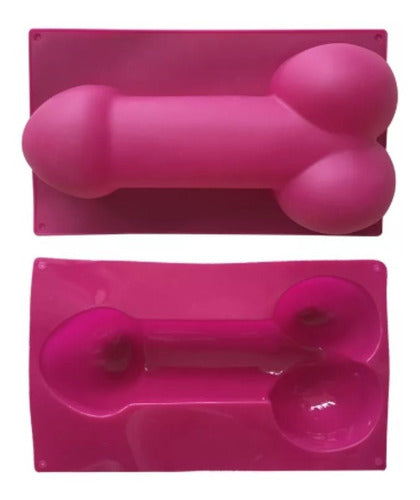 Molde De Silicona Pene Grande Queque Despedida Solteras Fucsia