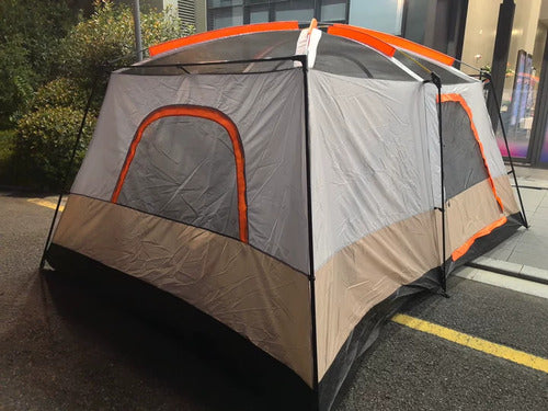 Tienda Familiar 8 A 12 Personas Impermeable Carpa Camping Naranja