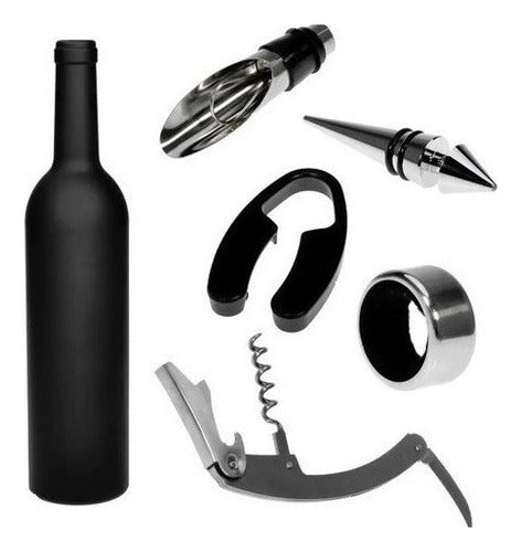 Kit De Accesorios Para Vino Con 5 Piezas Y Estuche Botella