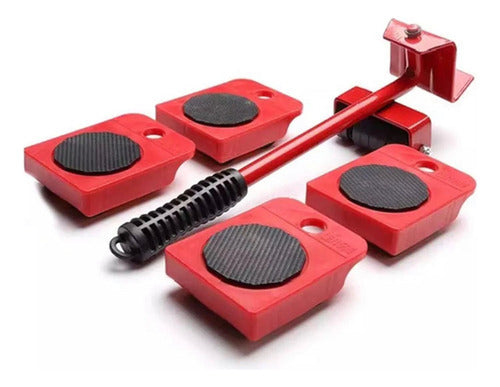 Ruedas Mover Muebles Palanca Deslizadores Elevadores Norplat Rojo