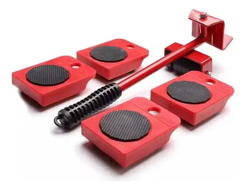 Ruedas Mover Muebles Palanca Deslizadores Elevadores Norplat Rojo