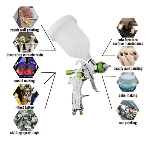 Pistola Pintar 3 Boquillas 1.4a2mm Pintura Gravedad Norplat