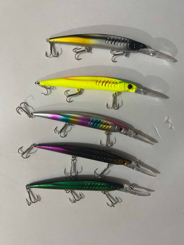 5 Señuelos Para Pesca Multicolor Norplat 12cm 12.5g Lenguado