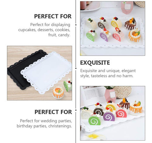 Set 2 Bandejas Rectangular Norplat Ideal Para Brazo De Reina Blanco